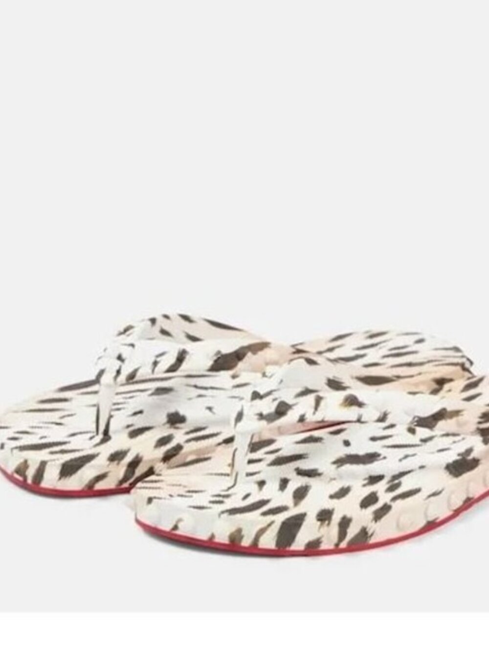 Animal print spiked Louboutin flipflops (Vintage Rose) sz40/W10B
